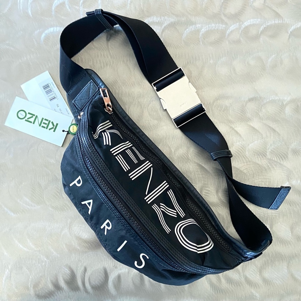 KENZO Nylon Sport Logo Bum Bag Fanny Pack - Black
